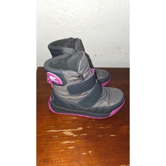 Sorel Girls Cerrelle Winter Boots Size 10 Gray & Pink Waterproof Insulated - Picture 2 of 8